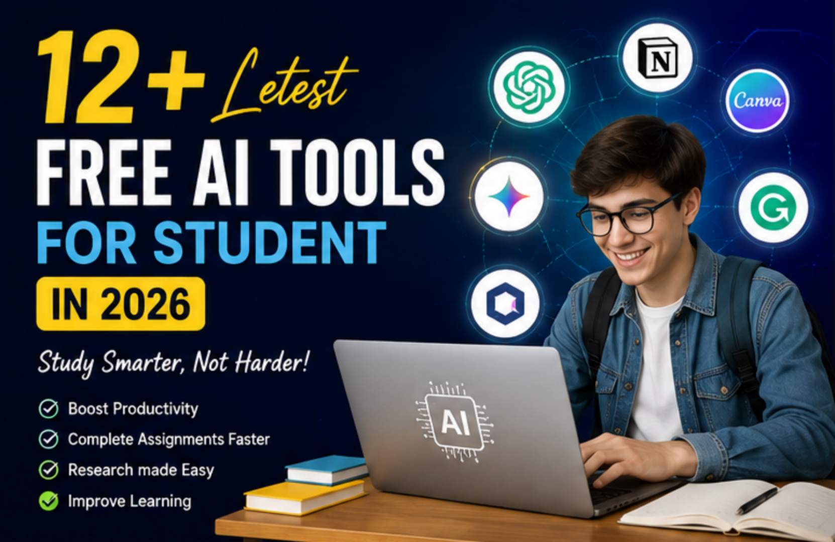 Best 12+ Letest Free AI Tools For Student in 2026