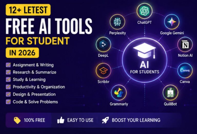 Best 12+ Letest Free AI Tools For Student in 2026