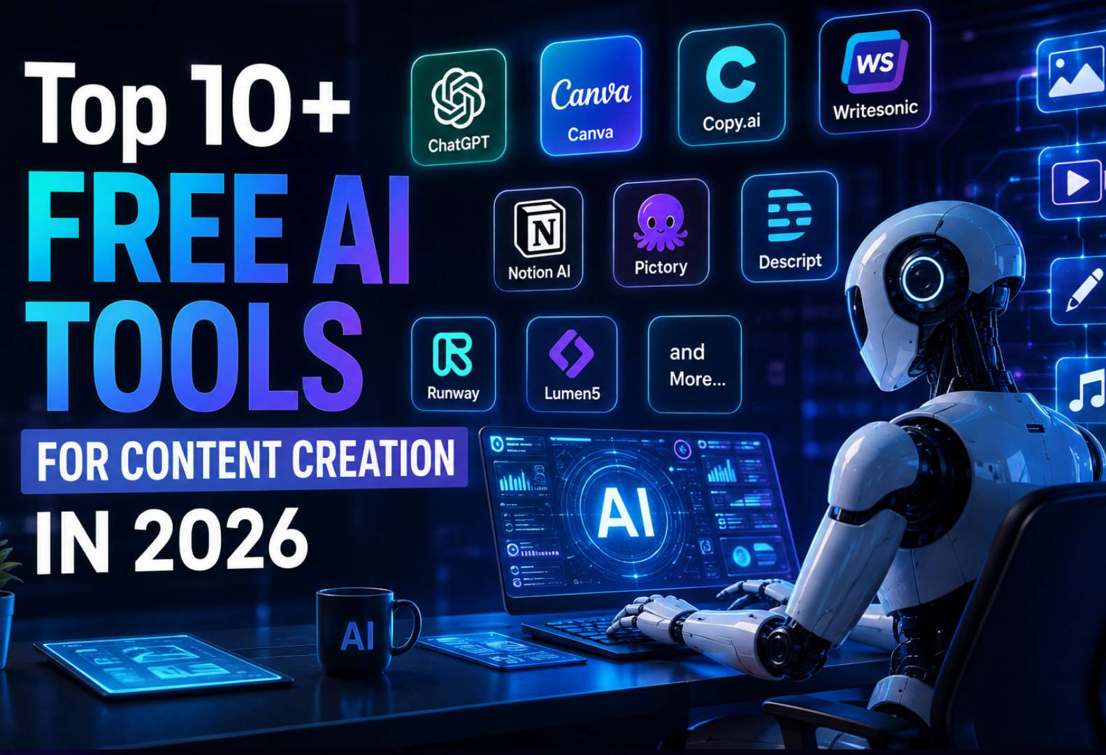 Top 10+ Free AI Tools For Content Creation in 2026